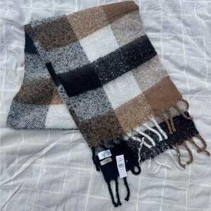 LOFT Multicolor Plaid Scarf with Fringe